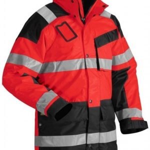 Blåkläder Talviparkas Highvis punainen/musta