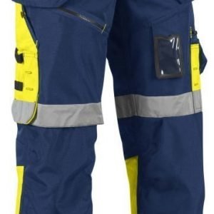 Blåkläder X1500 Highvis riipputaskuhousut Mariininsininen/Keltainen