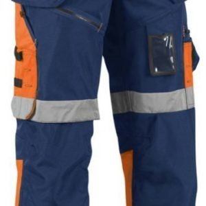 Blåkläder X1500 Highvis riipputaskuhousut Mariininsininen/Oranssi