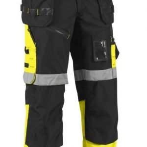 Blåkläder X1500 Highvis riipputaskuhousut Musta/Keltainen