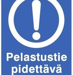 Pelastustie pidettävä vapaana 200x300 mm