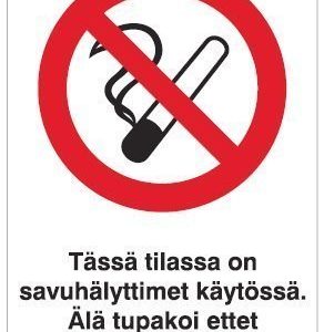 Tässä tilassa on savuhälyttimet käytössä 200x300 mm